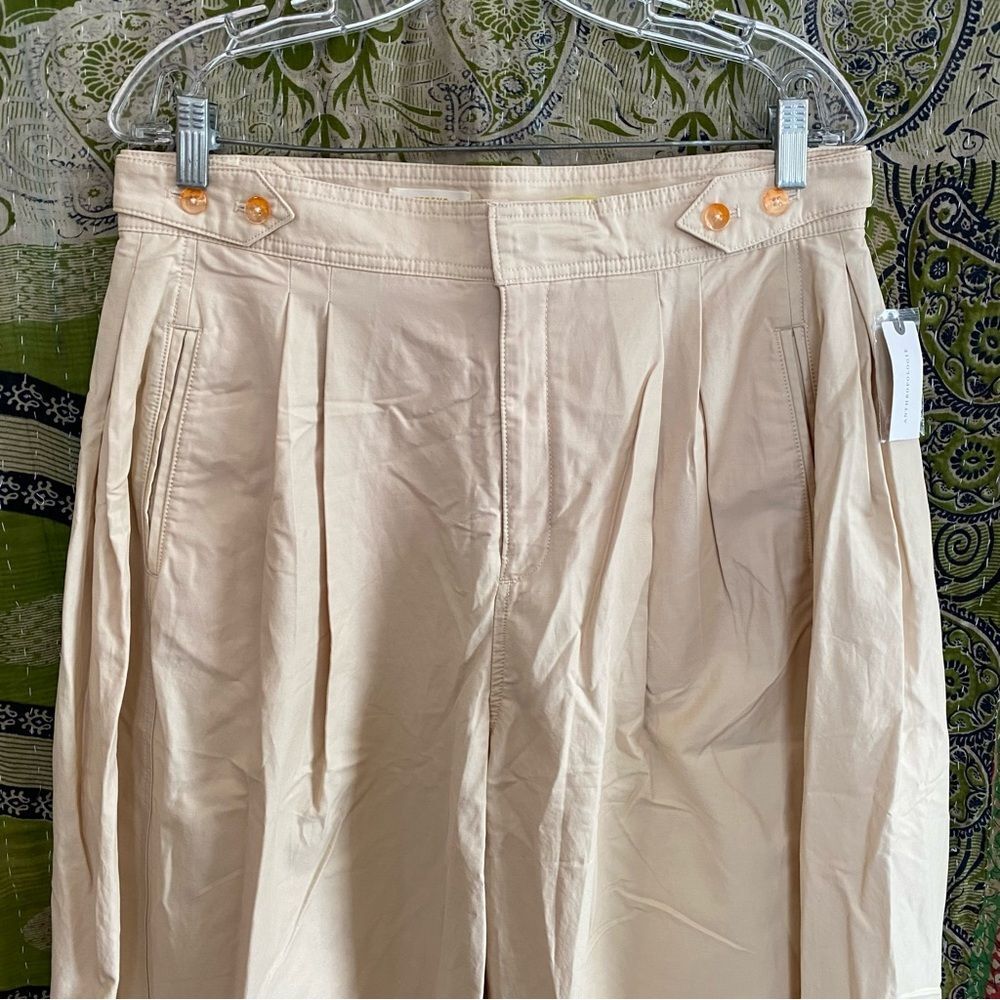 NWT Maeve by Anthropologie Neutral Utility Barrel Trouser Pants Size 12 - Picture 3 of 16